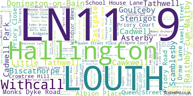 A word cloud for the LN11 9 postcode